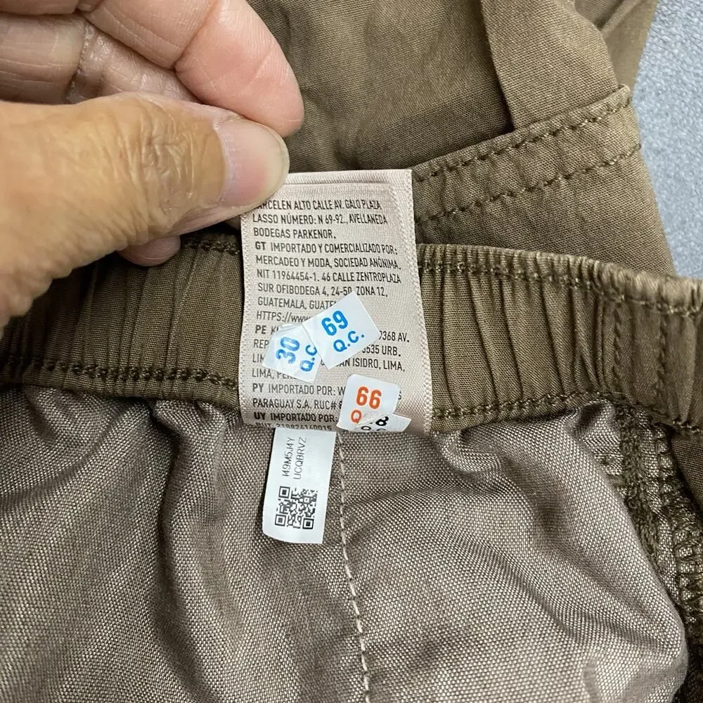 American Eagle NWT Cargo Parachute Pants XS Brown Baggy Utility Y2K Drawstring